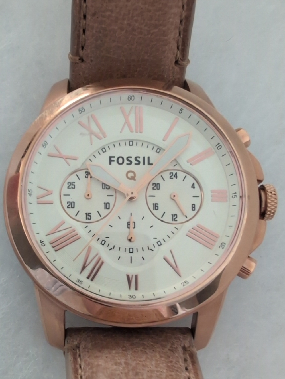 Fossil Q Grant Hybrid Smartwatch - Rose Gold & Leather - NEW BATTERY